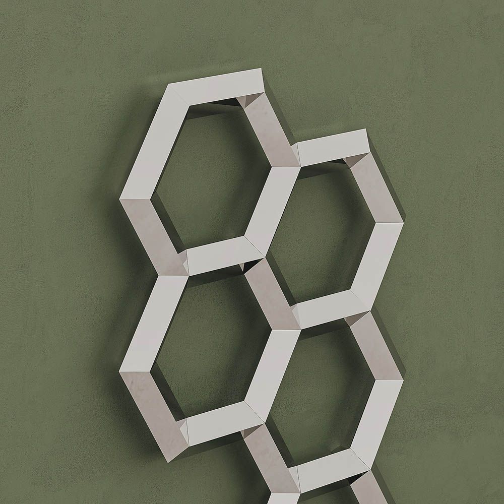 Carisa Alveole Honeycomb Stainless Steel Bathroom Radiator in 830H x 550W