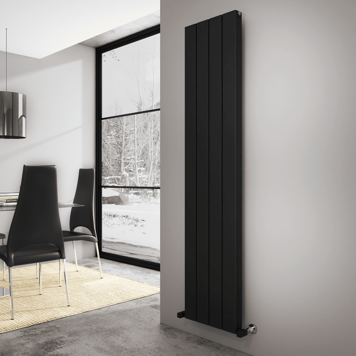 Carisa Angers Double Panel Vertical Aluminium Radiator in 600H x 495W