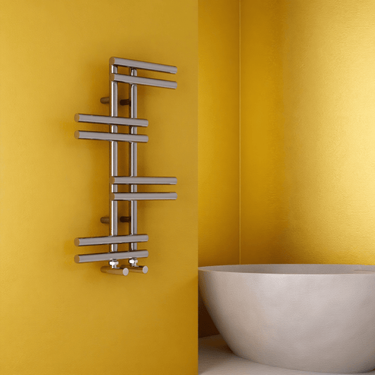 Carisa Antara Designer Steel Towel Radiator in Polished Chrome in Polished Chrome