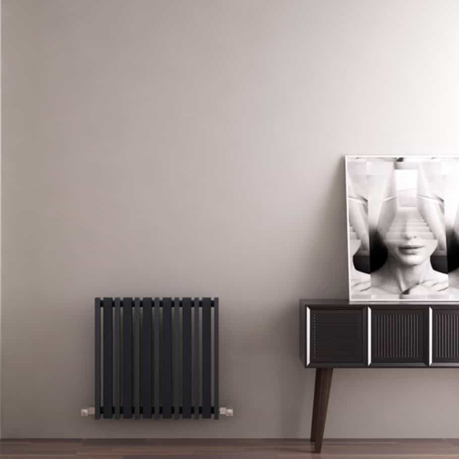 Carisa Barkod Steel Horizontal Designer Radiator in Textured Anthracite in 550H x 560W