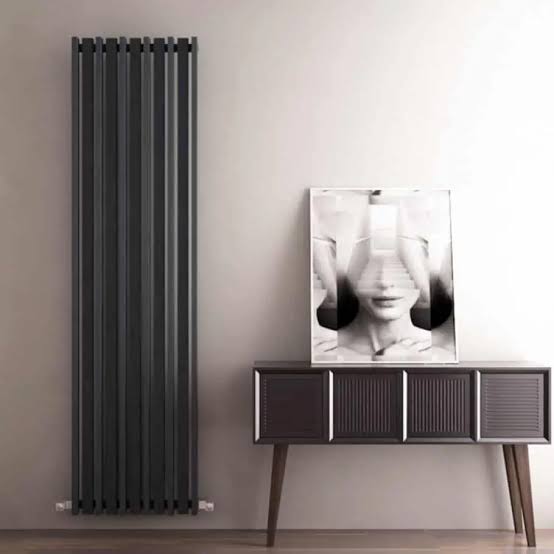 Carisa Barkod Steel Vertical Designer Radiator in Textured Black