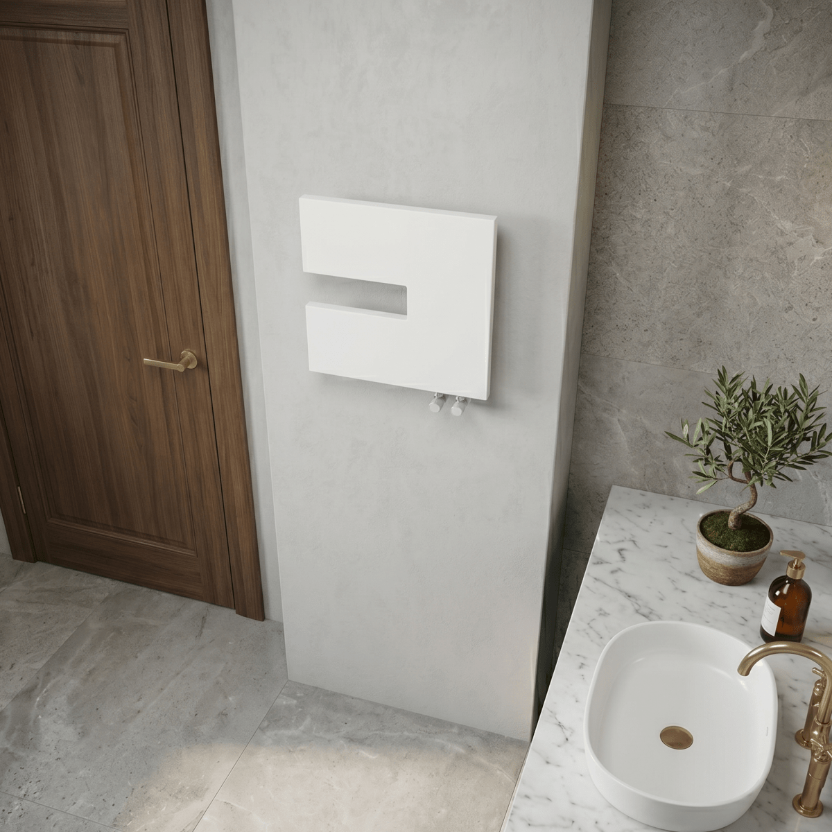 Carisa Coventry Left Square Steel Designer Radiator in 470H x 470W