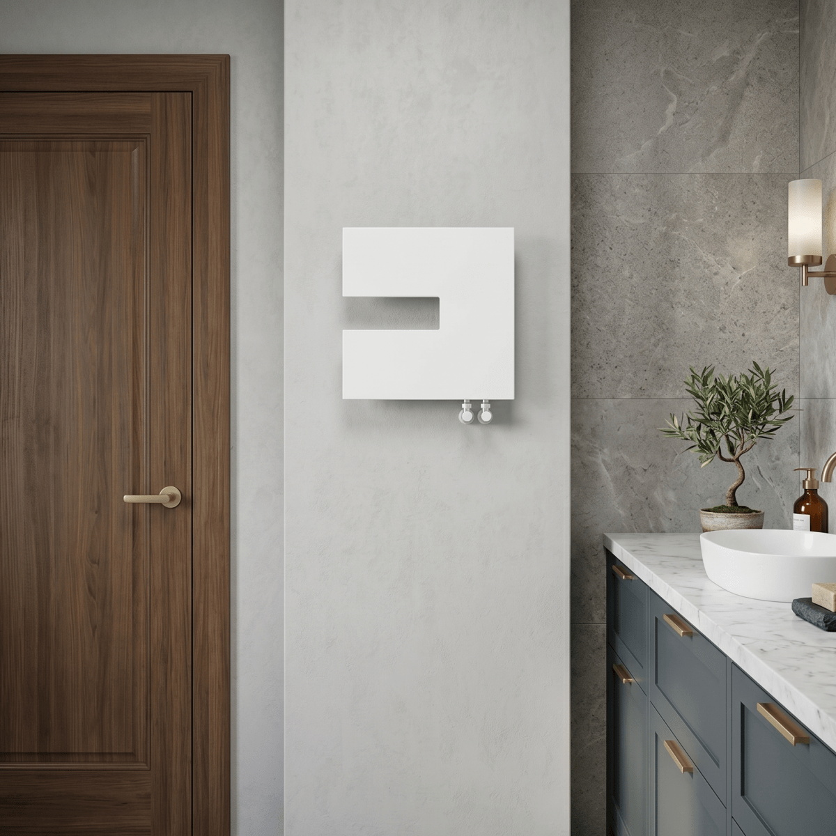 Carisa Coventry Left Square Steel Designer Radiator in 470H x 470W