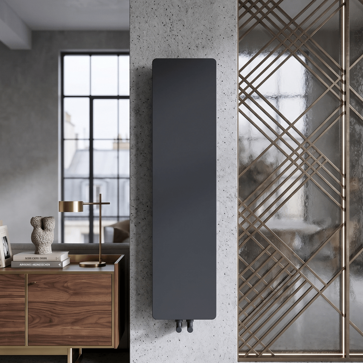 Carisa Croydon Steel Flat Panel Vertical Designer Radiator in 1190H x 290W