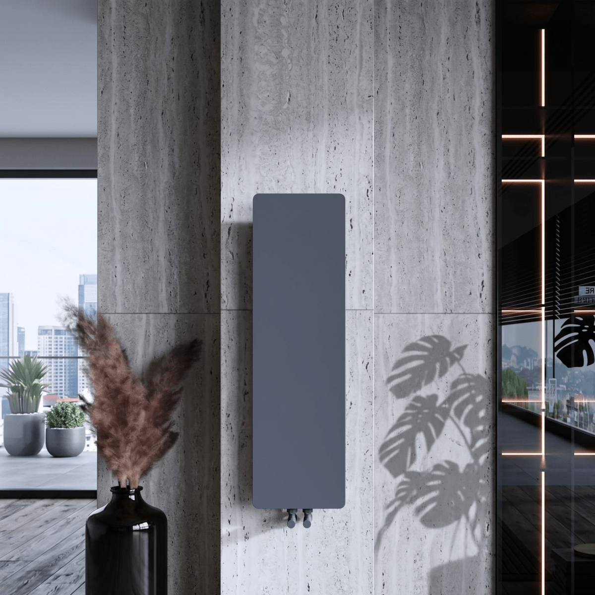 Carisa Croydon Steel Flat Panel Vertical Designer Radiator in 990H x 290W