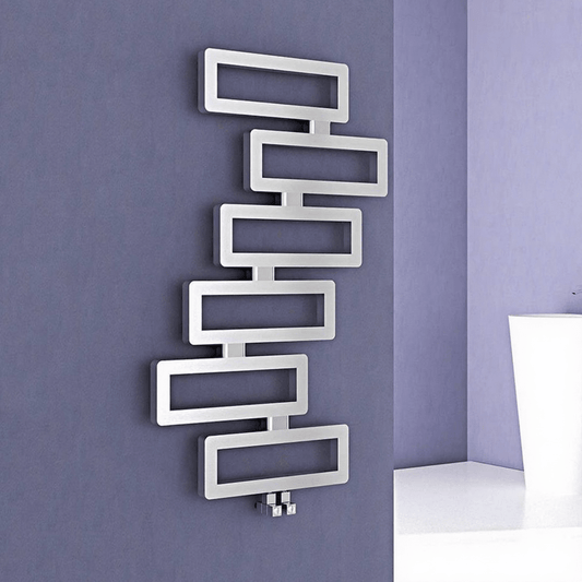 Carisa Domino Mirror Polished Designer Steel Towel Radiator in Mirror Polished