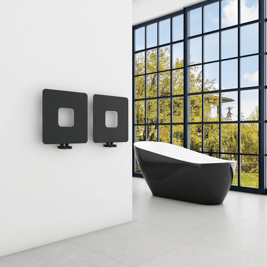 Carisa Dublin Square Designer Steel Radiator in Textured Black