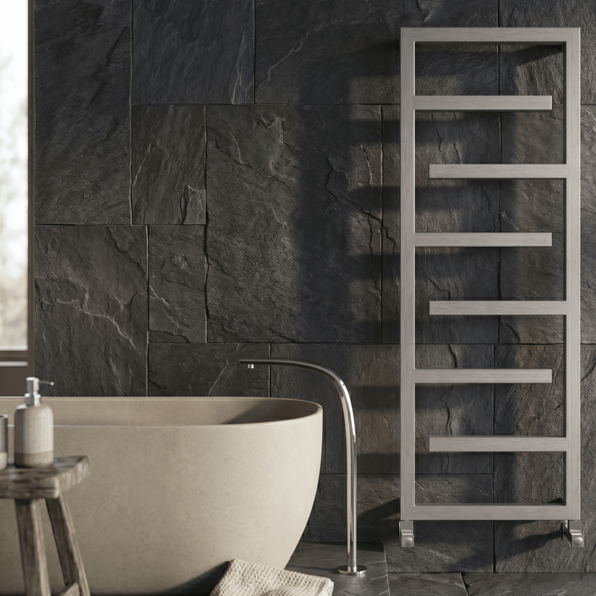 Carisa Eclipse Stainless Steel Contemporary Ladder Bathroom Towel Radiator in 1370H x 500W