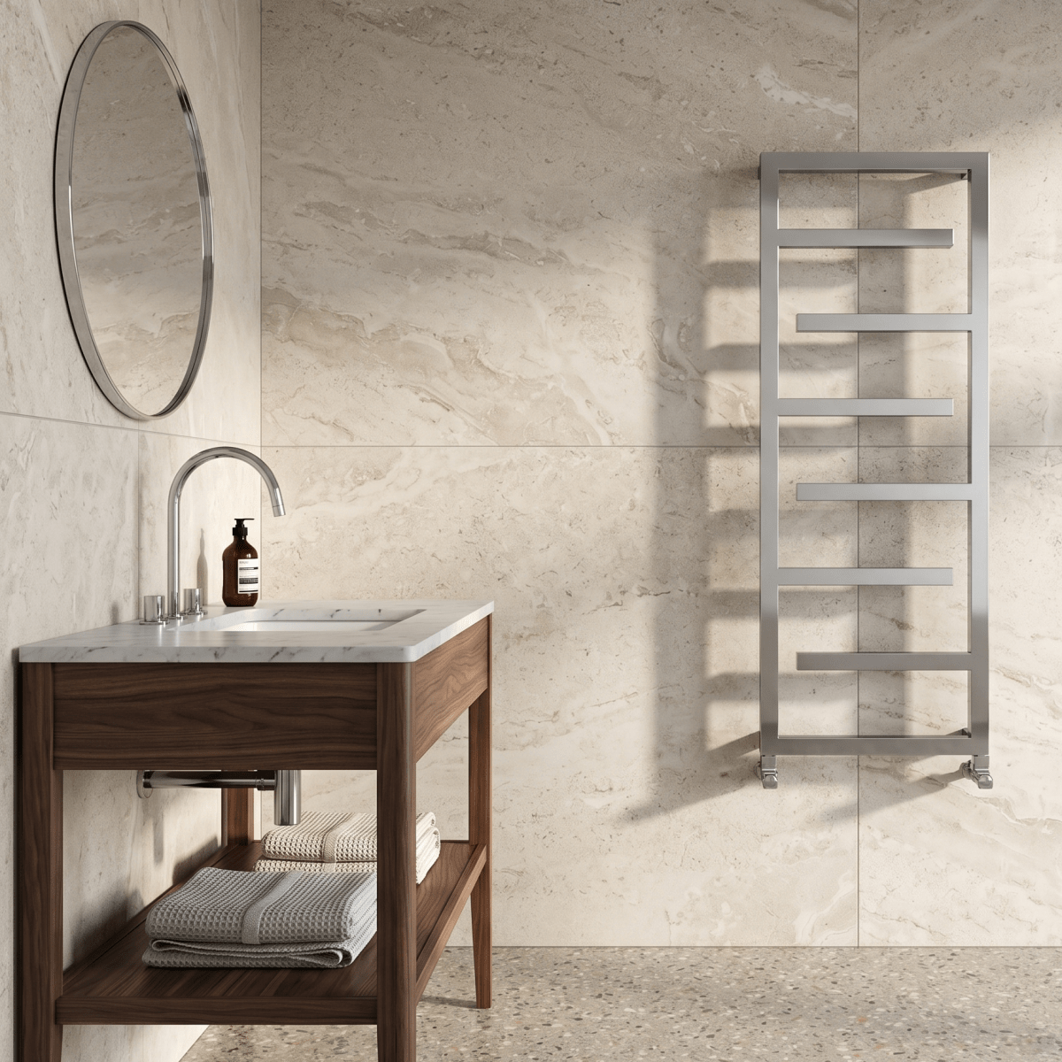 Carisa Eclipse Stainless Steel Contemporary Ladder Bathroom Towel Radiator in 1370H x 500W