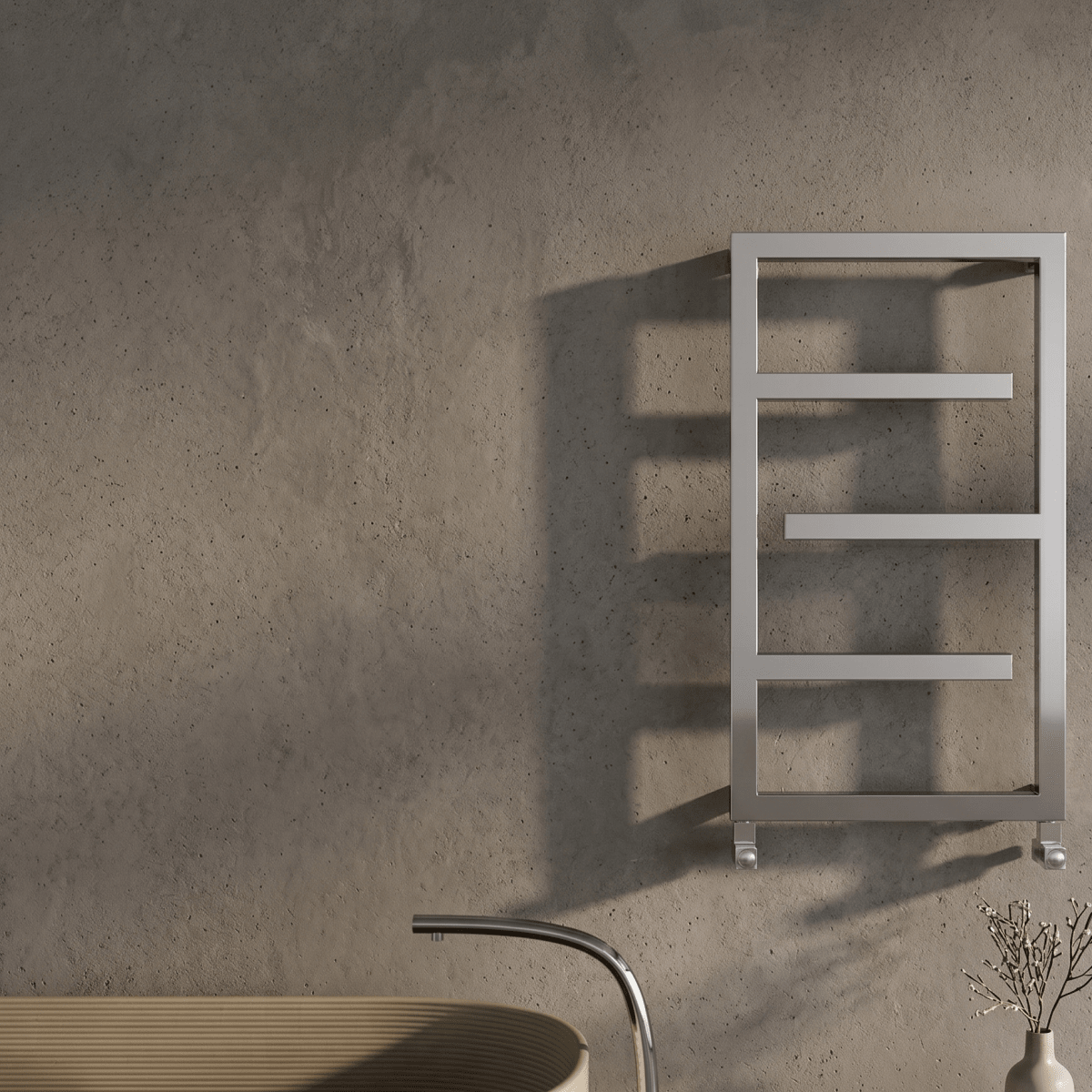 Carisa Eclipse Stainless Steel Contemporary Ladder Bathroom Towel Radiator in 880H x 500W