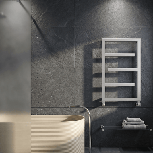 Carisa Eclipse Stainless Steel Contemporary Ladder Bathroom Towel Radiator in 880H x 500W