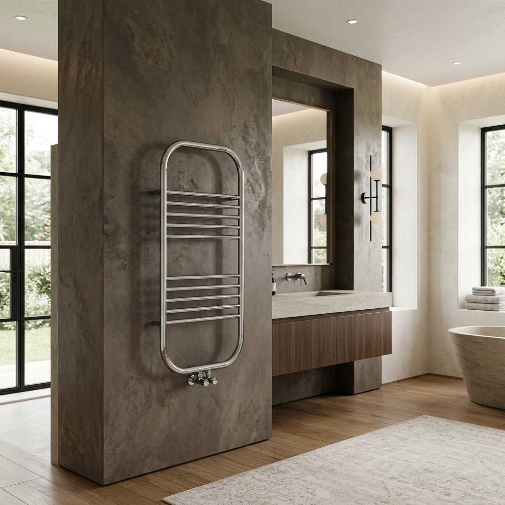 Carisa Electra Stylish Steel Towel Radiator in Chrome in 1212H x 500W
