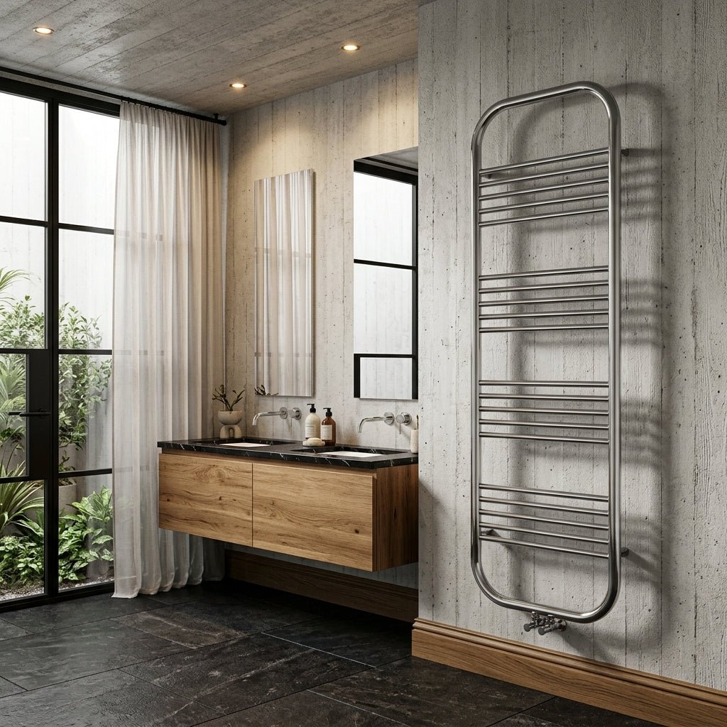 Carisa Electra Stylish Steel Towel Radiator in Chrome in 1212H x 500W