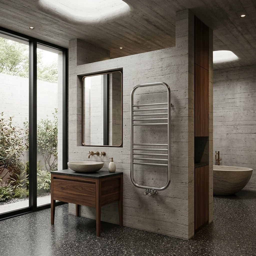Carisa Electra Stylish Steel Towel Radiator in Chrome in 892H x 500W