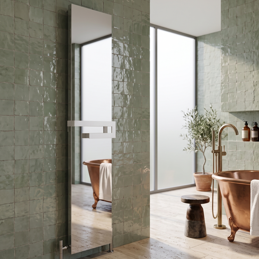 Carisa Elvino Aluminium Designer Bathroom Mirror Radiator