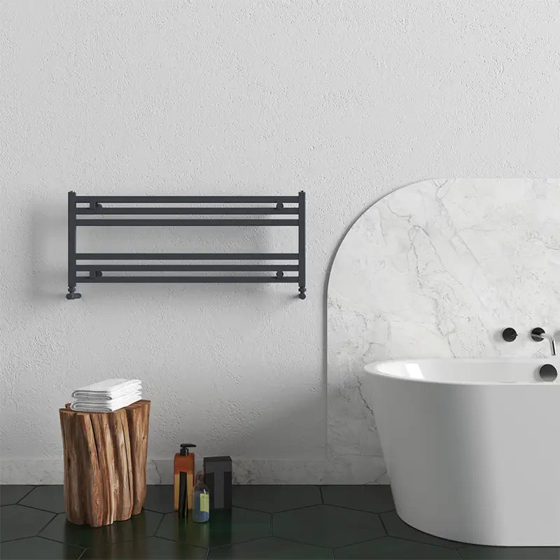 Carisa Fame Horizontal Aluminium Bathroom Towel Radiator in 400H x 1000W