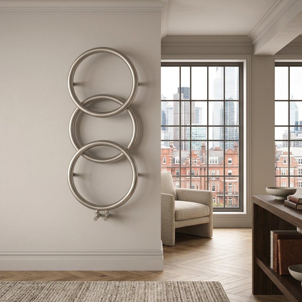 Carisa Halo Stainless Steel Hoop Bathroom Radiator in Polished Satin