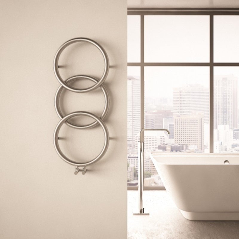 Carisa Halo Stainless Steel Hoop Bathroom Radiator in Polished Satin