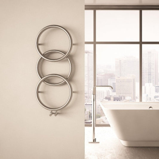 Carisa Halo Stainless Steel Hoop Bathroom Radiator in Polished Satin