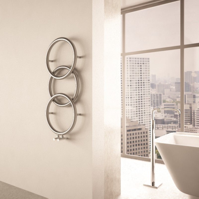 Carisa Halo Stainless Steel Hoop Bathroom Radiator in Polished Satin