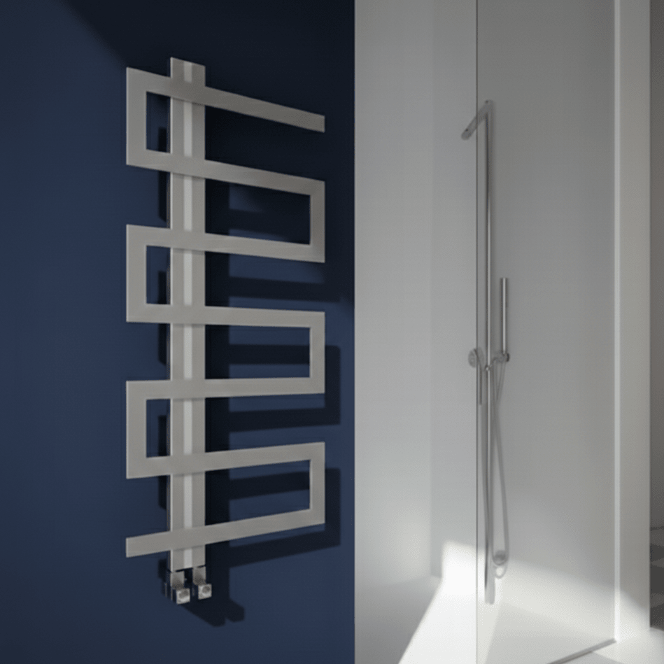 Carisa Ibiza Geometric Stainless Steel Bathroom Radiator in 1130H x 500W