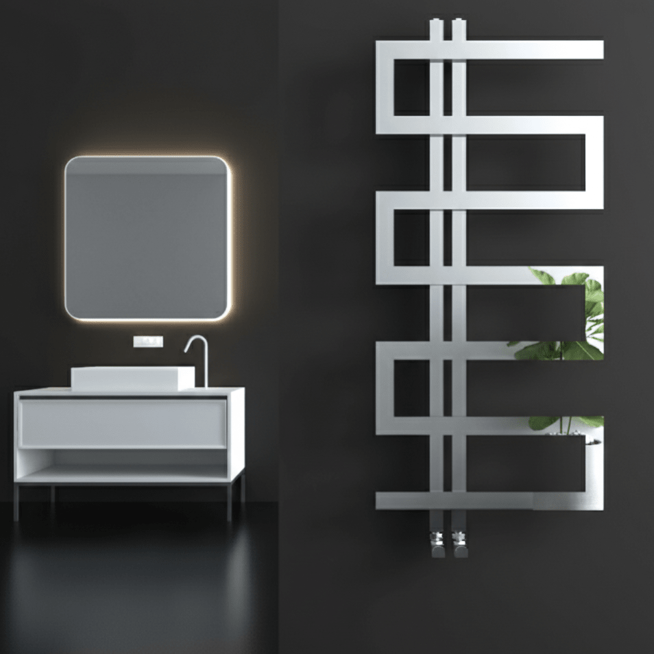 Carisa Ibiza Geometric Stainless Steel Bathroom Radiator in 440H x 500W