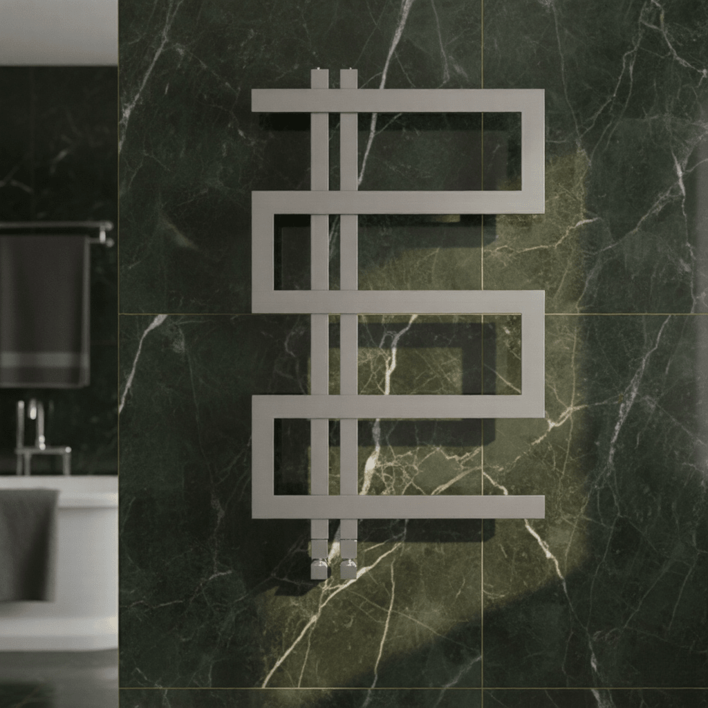 Carisa Ibiza Geometric Stainless Steel Bathroom Radiator in 770H x 500W