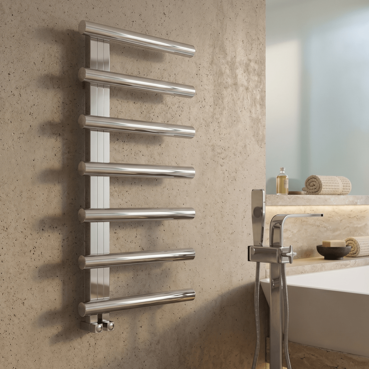 Carisa Ivor Steel Designer Bathroom Towel Radiator in 1000H x 500W