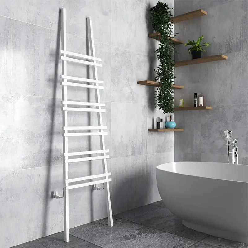 Carisa Jacobs Aluminium Designer Bathroom Ladder Towel Radiator in Flex Pipe