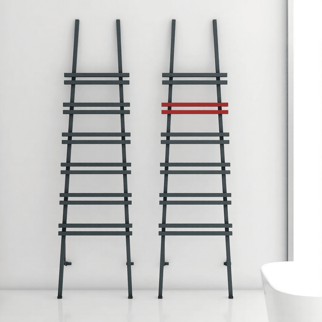 Carisa Jacobs Aluminium Designer Bathroom Ladder Towel Radiator in Flex Pipe