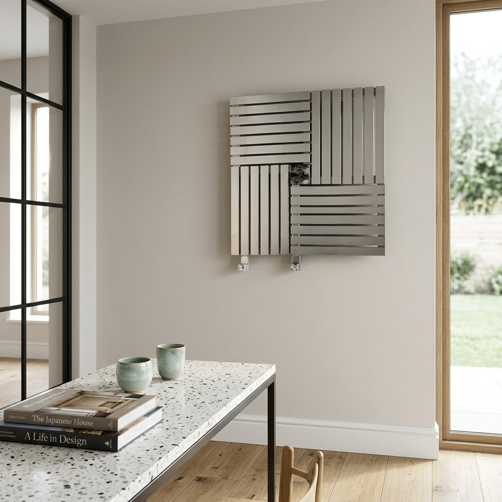 Carisa Keops Wall Art Stainless Steel Radiator in Polished Satin