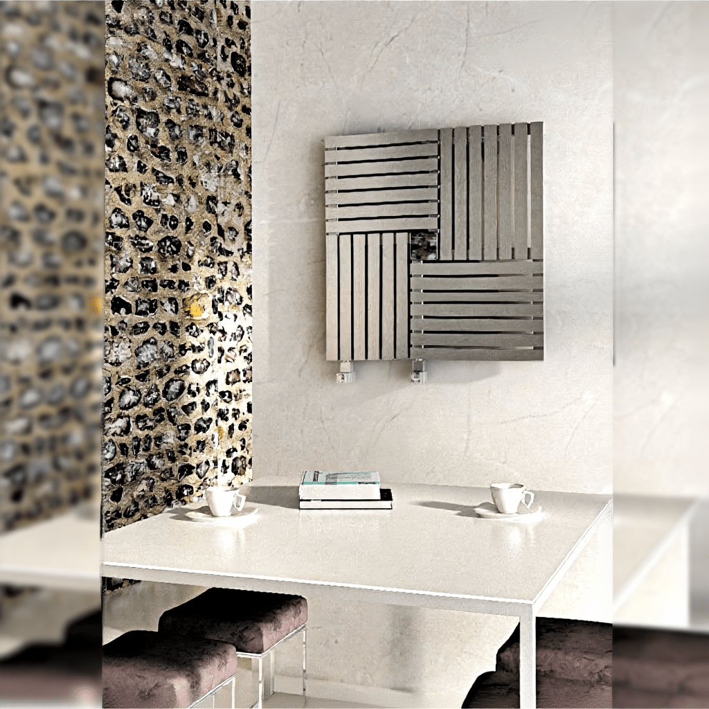 Carisa Keops Wall Art Stainless Steel Radiator in Polished Satin