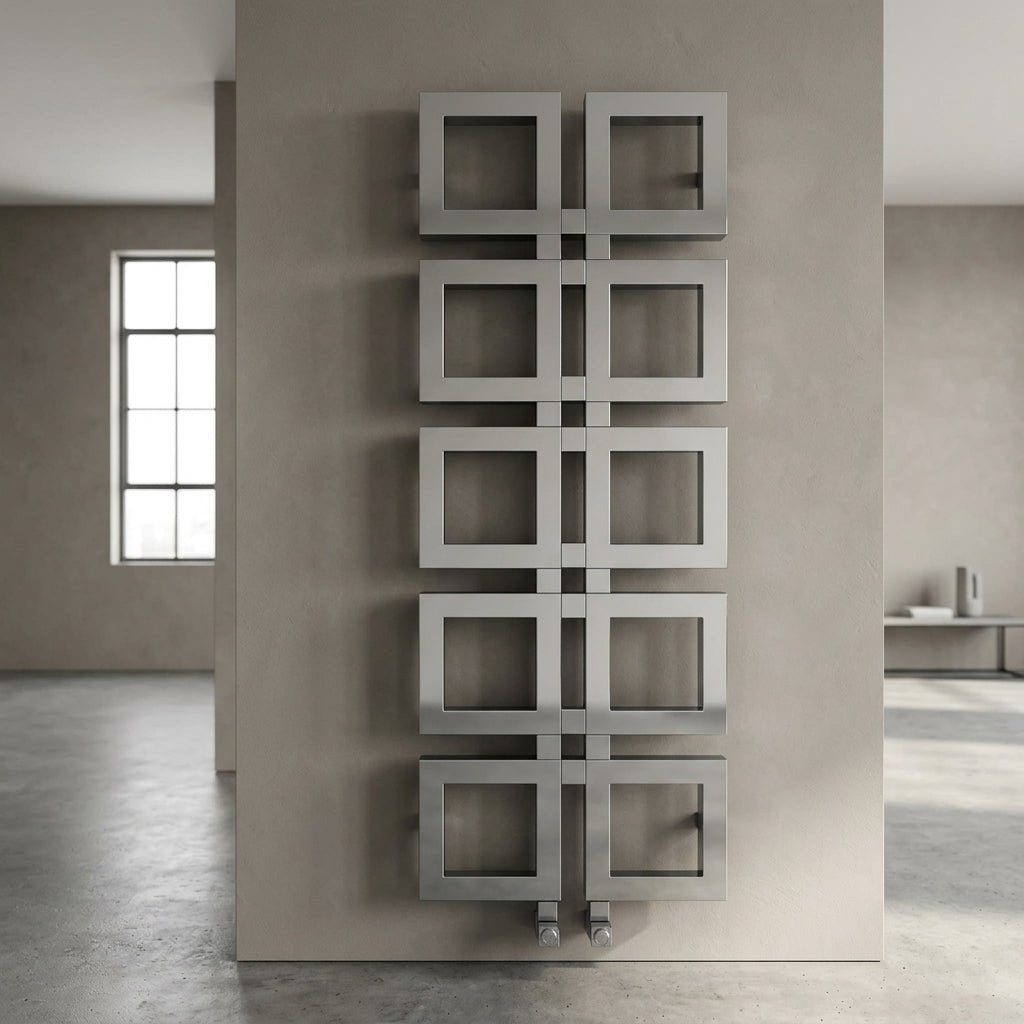 Carisa Knight Bespoke Stainless Steel Designer Heated Towel Rail | CUSTOM MADE in Mirror Polished