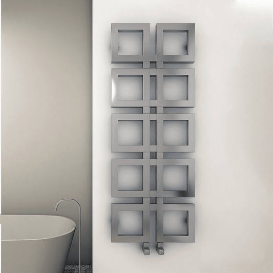 Carisa Knight Bespoke Stainless Steel Designer Heated Towel Rail | CUSTOM MADE in Textured White RAL