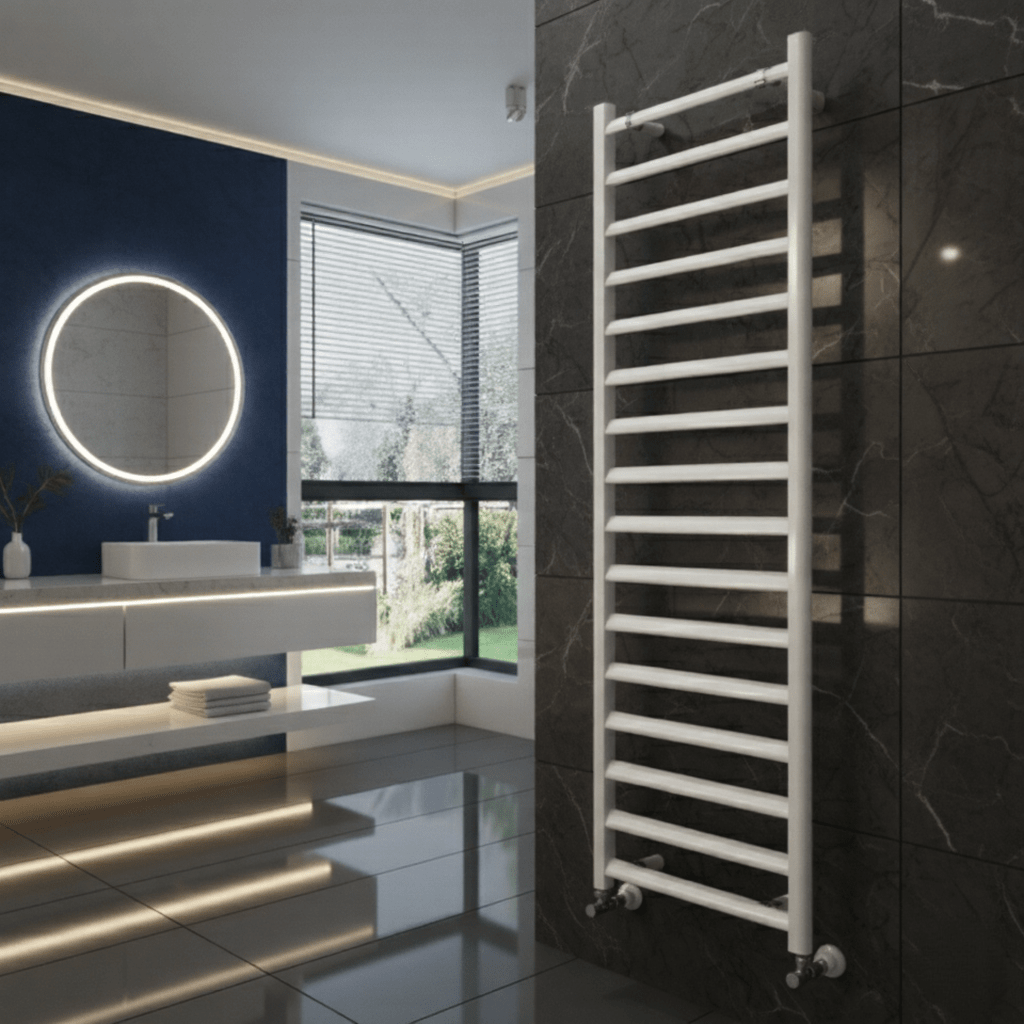 Carisa Lara Ladder Designer Towel Aluminium Radiator in 800H x 485W