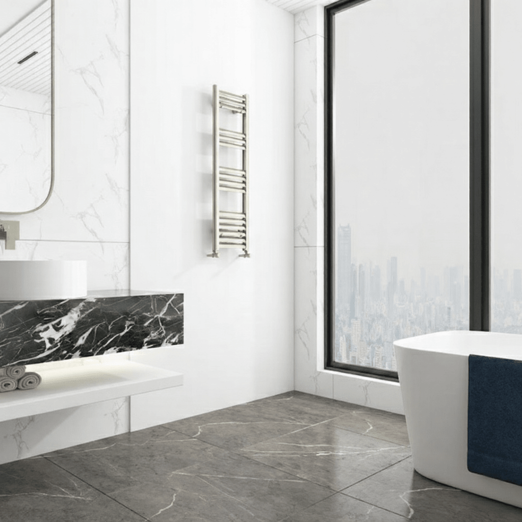Carisa Lara Tier Aluminium Designer Towel Radiator Inox Anodized in 1800H x 500W