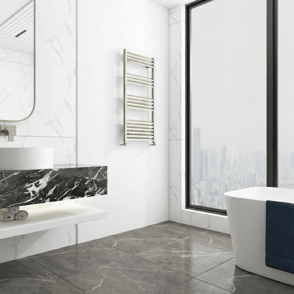 Carisa Lara Tier Aluminium Designer Towel Radiator Inox Anodized in 1020H x 500W