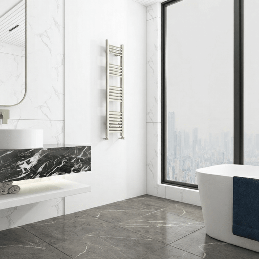 Carisa Lara Tier Aluminium Designer Towel Radiator Inox Anodized in 1200H x 300W