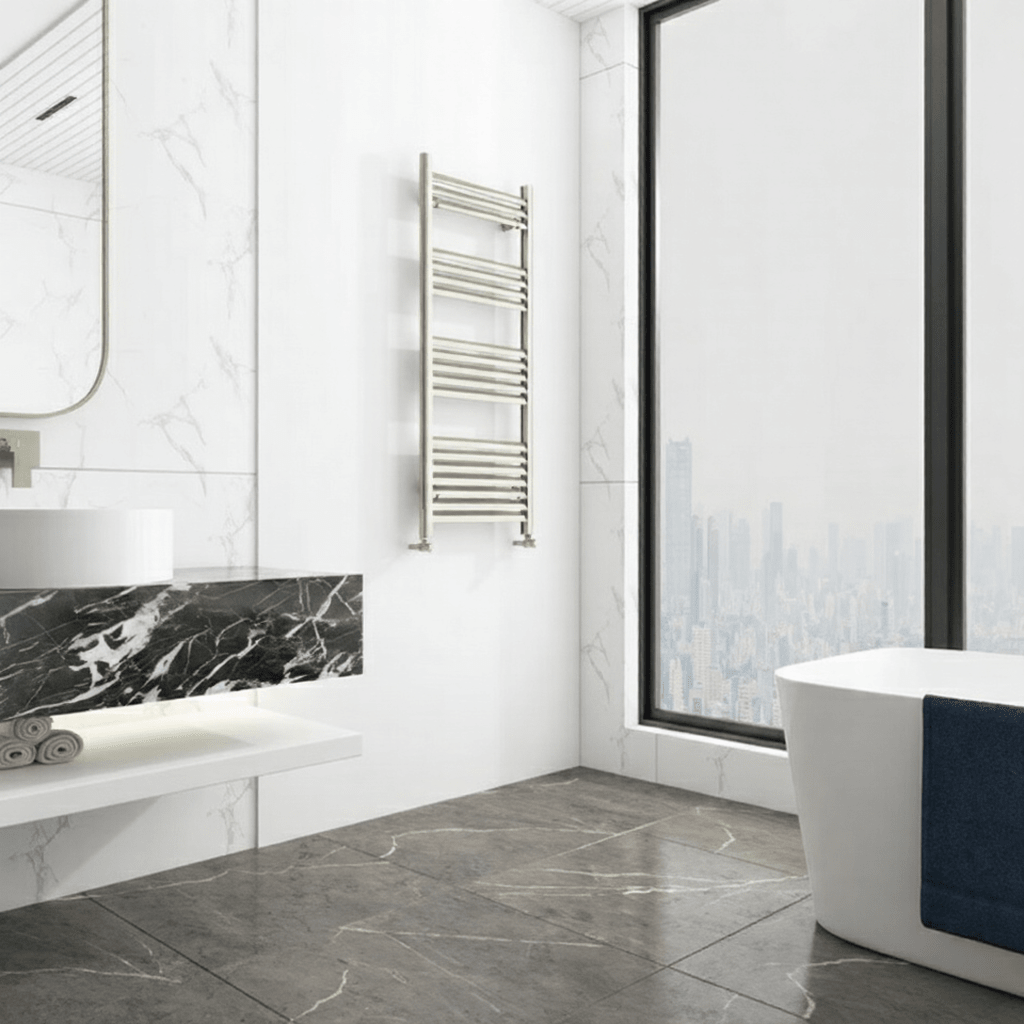 Carisa Lara Tier Aluminium Designer Towel Radiator Inox Anodized in 1200H x 500W