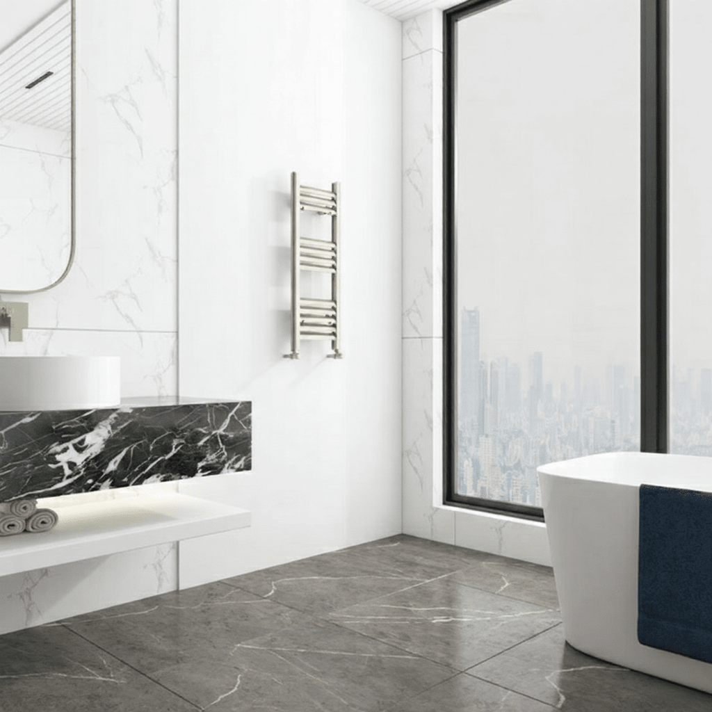 Carisa Lara Tier Aluminium Designer Towel Radiator Inox Anodized in 800H x 300W