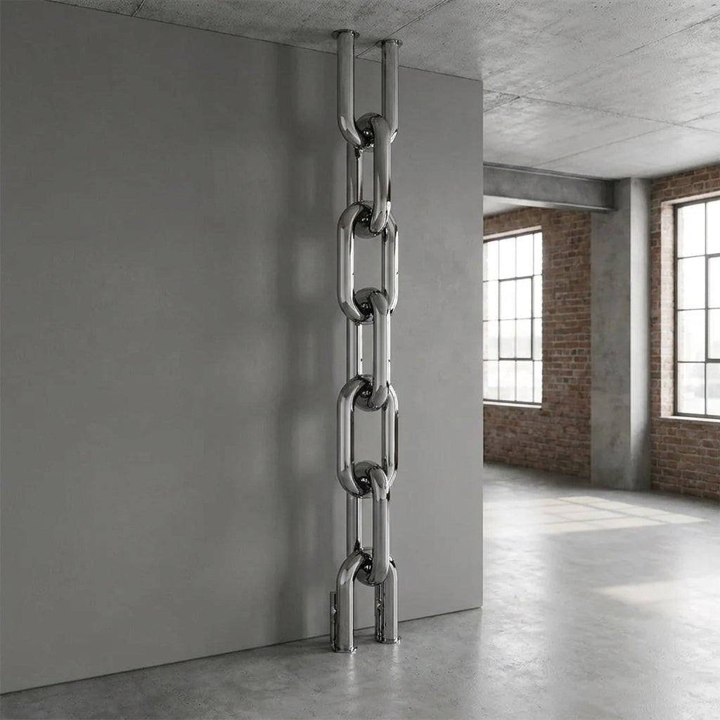 Carisa Link Floor Stainless Steel Bespoke Designer Radiator | CUSTOM MADE in Mirror Polished