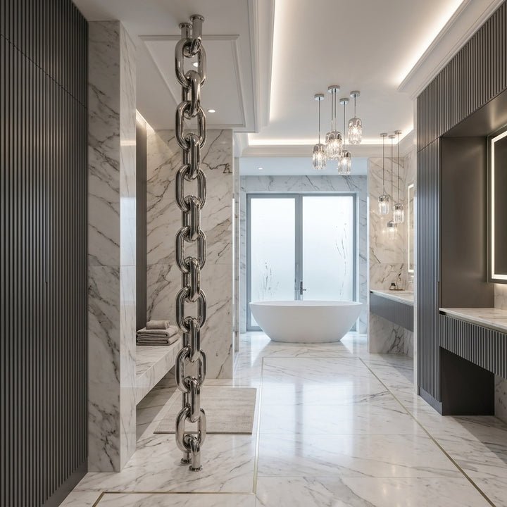Carisa Link Floor Stainless Steel Bespoke Designer Radiator | CUSTOM MADE in Textured White RAL