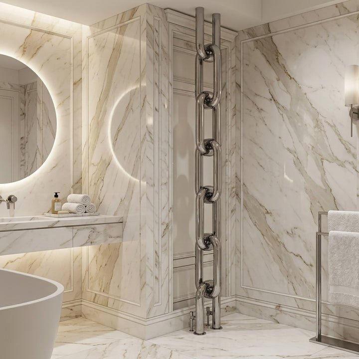Carisa Link Floor Stainless Steel Bespoke Designer Radiator | CUSTOM MADE in Textured White RAL