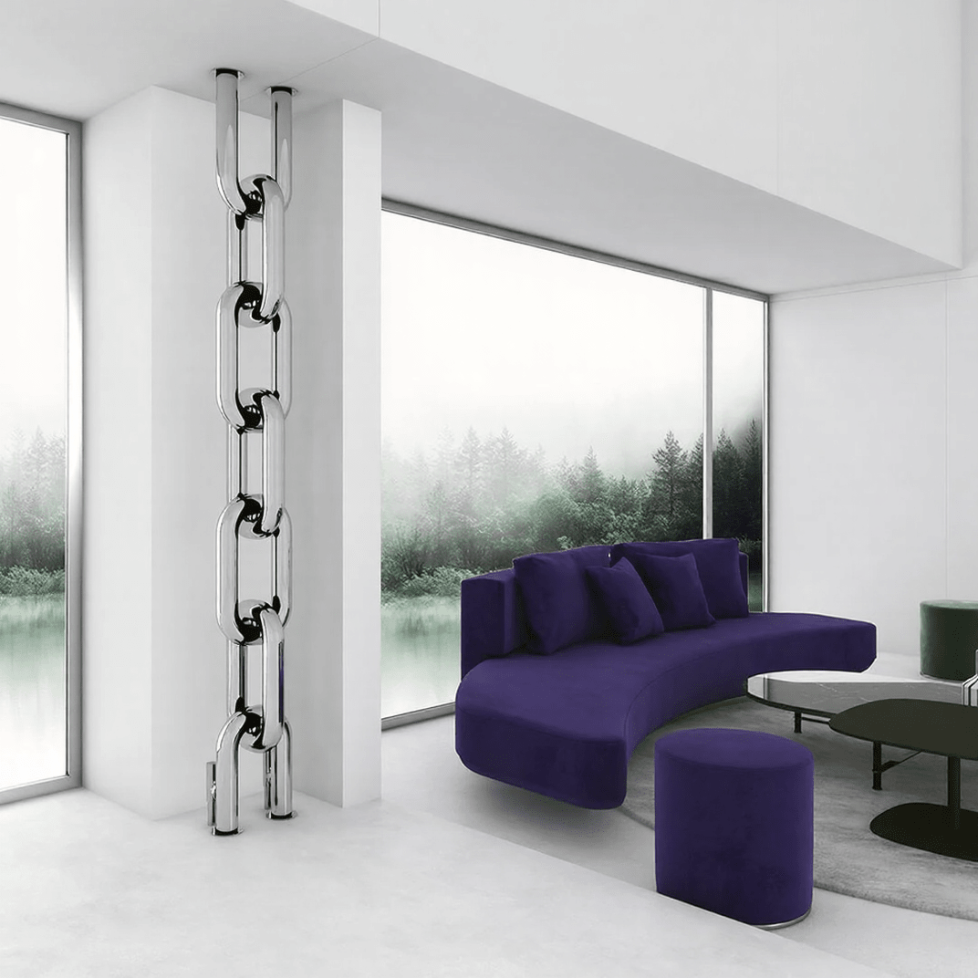 Carisa Link Floor Stainless Steel Bespoke Designer Radiator | CUSTOM MADE in Textured White RAL