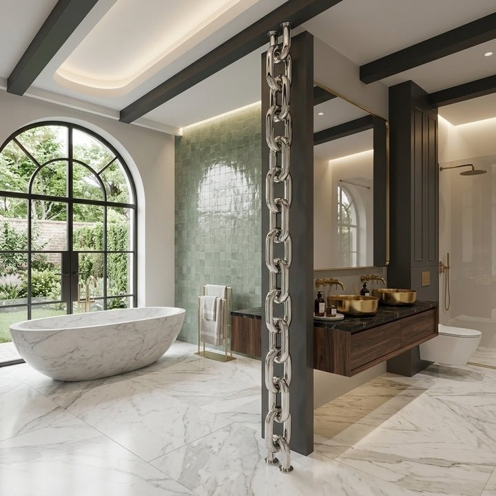 Carisa Link Floor Stainless Steel Bespoke Designer Radiator | CUSTOM MADE in Textured White RAL