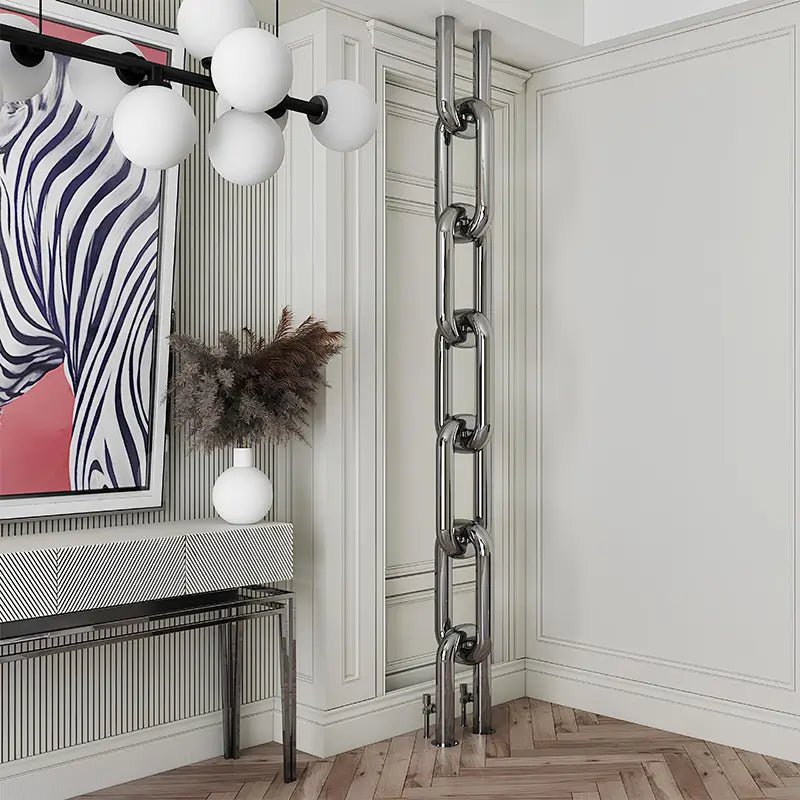 Carisa Link Floor Stainless Steel Bespoke Designer Radiator | CUSTOM MADE in Textured White RAL