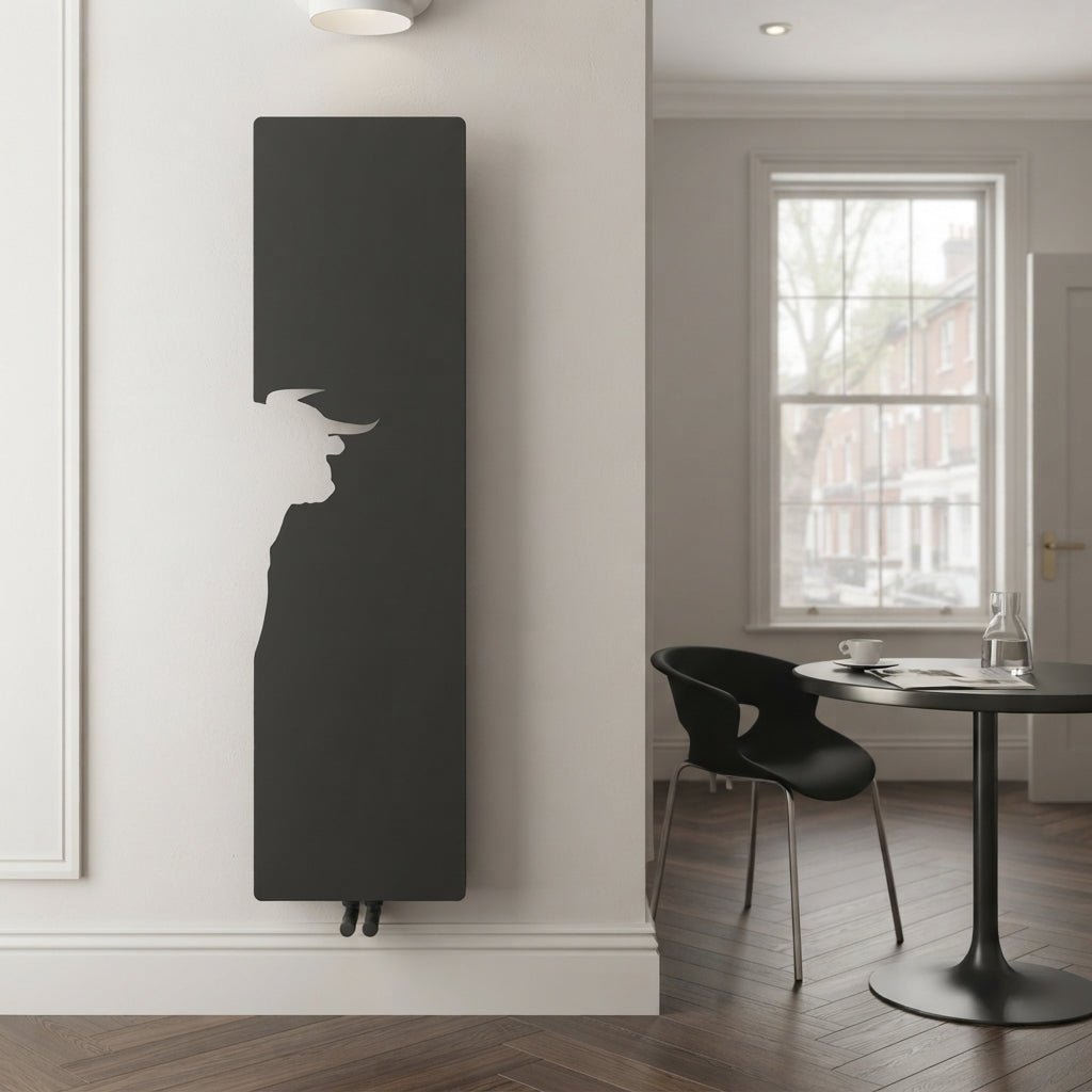 Carisa Lym Flat Panel Modern Designer Steel Radiator | MADE TO ORDER in Textured Anthracite