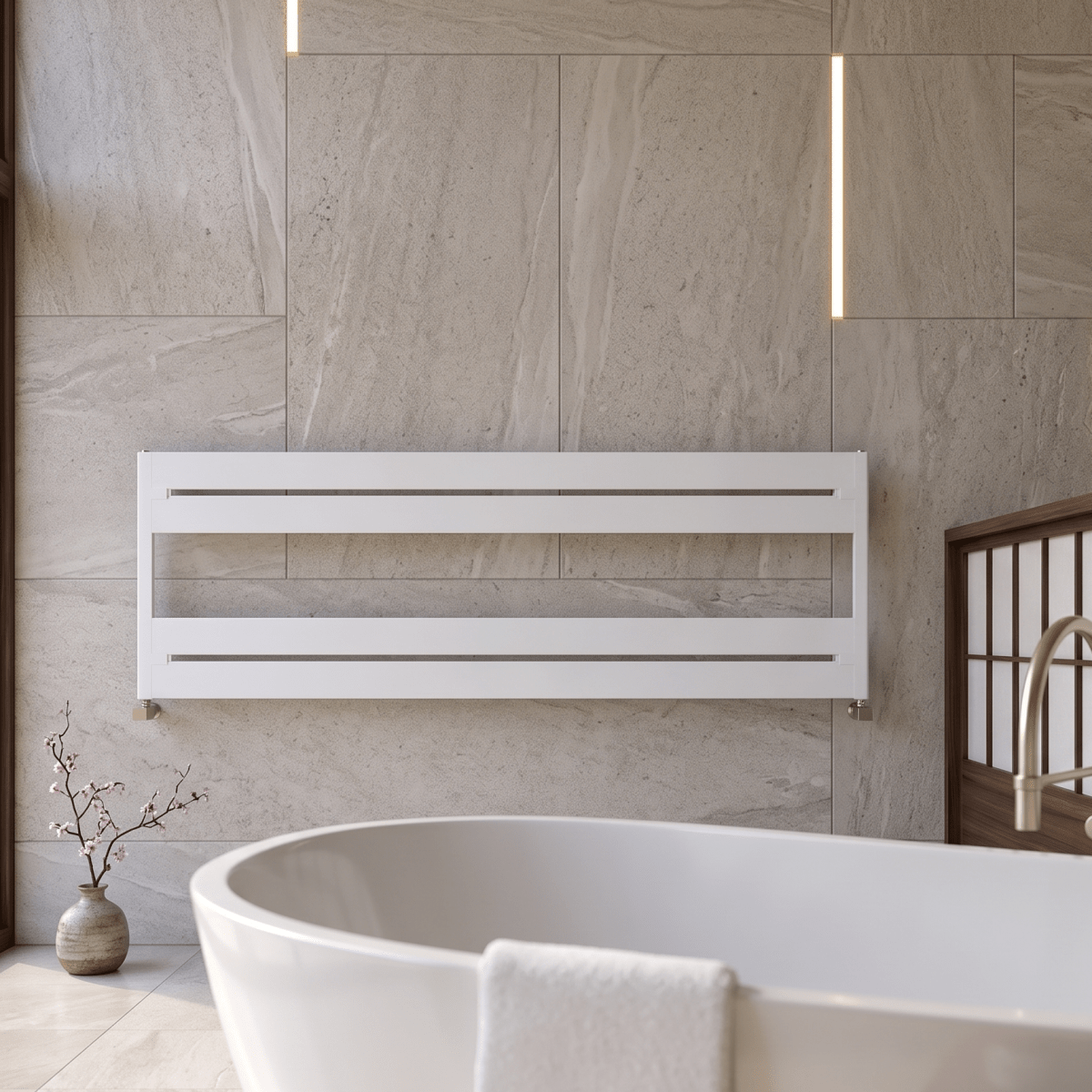 Carisa Mack Bathroom Horizontal Designer Towel Radiator in 505H x 1500W