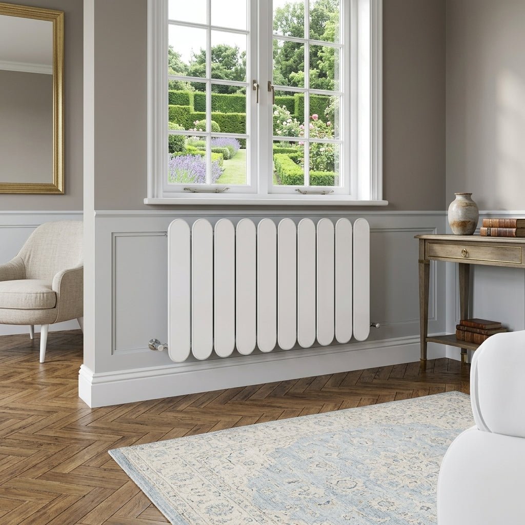 Carisa Magico Horizontal Aluminium Radiator | CUSTOM MADE in Textured White