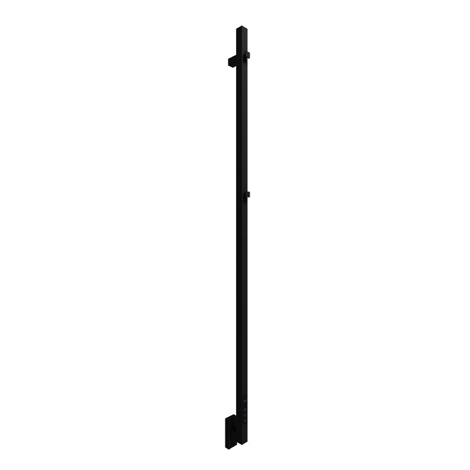 Carisa Maxim Dry Electric Vertical Heated Steel Towel Rail in Matt Black